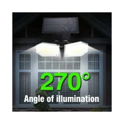 FARETTO DOPPIO A PARETE CON PANNELLO SOLARE SENSORE MOVIMENTO E CREPUSCOLARE 270