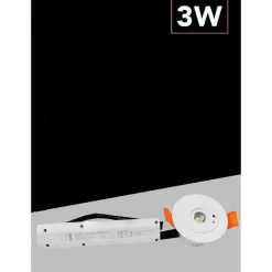 FARETTO EMERGENZA INCASSO 3W 1 LED COB ANTI BLACKOUT LUCE FREDDA 6500K NA05-SL-1