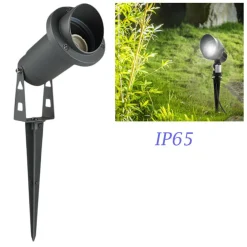 FARETTO ESTERNO DA GIARDINO DOPPIA ISTALLAZIONE CON PICCHETTO STAFFA GU10 IP65 ET-01