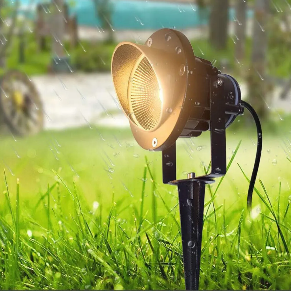 FARETTO ESTERNO DA GIARDINO DOPPIA ISTALLAZIONE CON PICCHETTO STAFFA GU10 IP65 ET-01