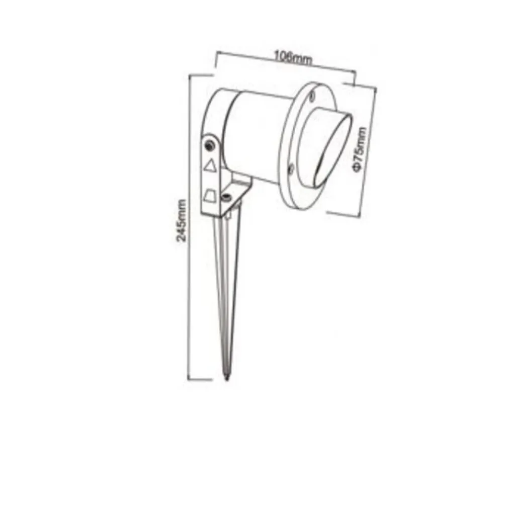 FARETTO ESTERNO DA GIARDINO DOPPIA ISTALLAZIONE CON PICCHETTO STAFFA GU10 IP65 ET-01