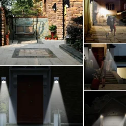 FARETTO FARO 20 LED CON PANNELLO SOLARE SENSORE DI MOVIMENTO E CREPUSCOLARE