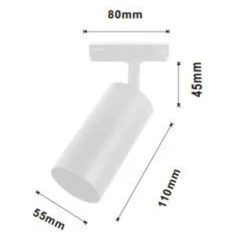 FARETTO FARO A CILINDRO ATTACCO GU10 PER BINARIO TRACK BIANCO IP20 DA INTERNI 00731