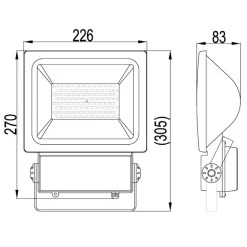 FARETTO FARO LED GH1 50 WATT 4400 LUMEN PER ESTERNO LUCE BIANCA FREDDA