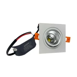 FARETTO INCASSO LED COB 7 WATT QUADRATO 700 LM LUCE FREDDA NATURALE CALDA