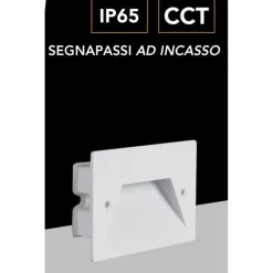 FARETTO INCASSO PER CASSETTA 503 SEGNAPASSO 3W TECNOLOGIA CCT CON SWITCH IP65 ES49-3C