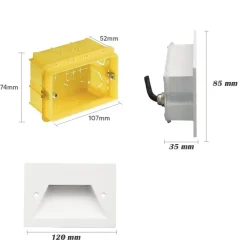 FARETTO INCASSO PER CASSETTA 503 SEGNAPASSO 3W TECNOLOGIA CCT CON SWITCH IP65 ES49-3C