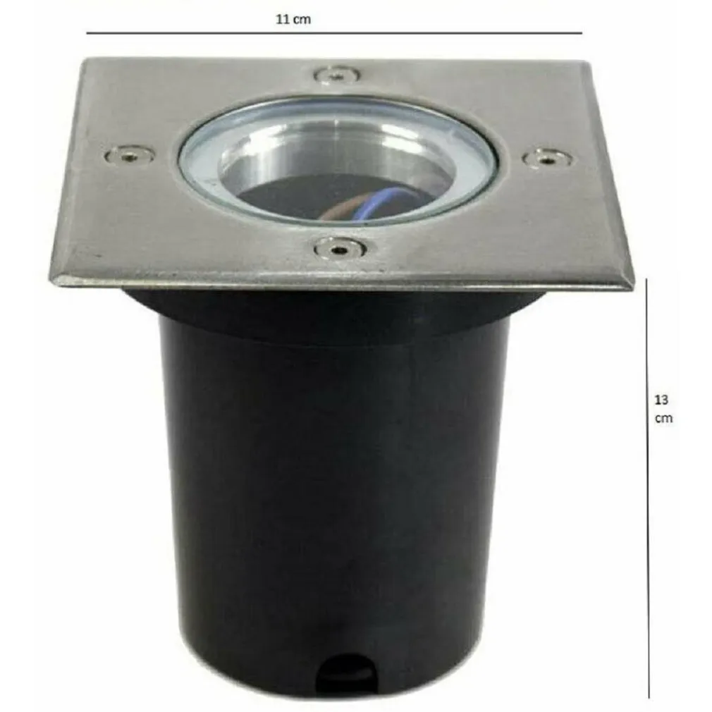 FARETTO INCASSO SEGNAPASSO QUADRATO LUCE GU10 CALPESTABILE ESTERNO GIARDINO ES13