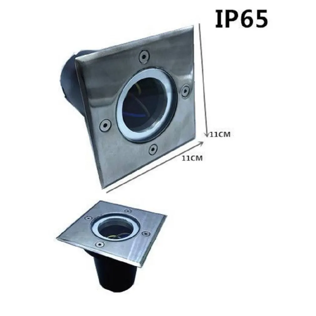 FARETTO INCASSO SEGNAPASSO QUADRATO LUCE GU10 CALPESTABILE ESTERNO GIARDINO ES13