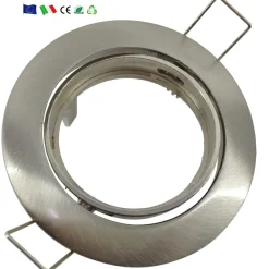 FARETTO INCASSO 5W LAMPADINA LED GU10 60 SMD 220V ORIENTABILE ACCIAIO E BIANCO