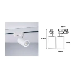 FARETTO LAMPADA PORTAFARETTO PER BINARIO TRIFASE DIREZIONABILE ATTACCO GU10 IP20 TR8801