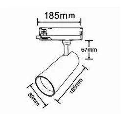 FARETTO LED 30 W BINARIO TRACK TRIFASE FARO LUCE 4000K IP20 NERO BIANCO PT4-30W