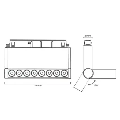 FARETTO LED 10 W MAGNETICO RETTANGOLARE PER BINARIO 48V LUCE 3000K 4000K FR-R160