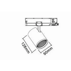 FARETTO LED 40 W PER BINARIO TRACK TRIFASE FARO LUCE NATURALE 4000K IP20 PT4-40W