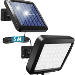 FARETTO LED DA ESTERNO CON PANNELLO SOLARE SENSORE DI MOVIMENTO CREPUSCOLARE