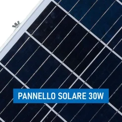 FARETTO LED ESTERNO CON PANNELLO ENERGIA SOLARE 800 W BATTERIA 12 ORE FARO IP67