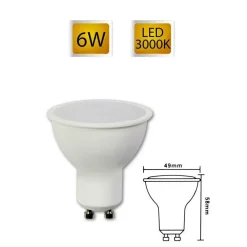 FARETTO LED GU10 6 WATT LAMPADINA GU10-04 LUCE FREDDA CALDA NATURALE
