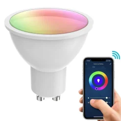 FARETTO LED INCASSO QUADRATO SMART ALEXA GOOGLE LAMPADA GU10 5W WIFI RGB CCT 9CM