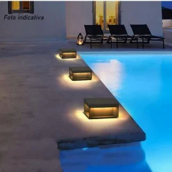 FARETTO LED PANNELLO SOLARE CUBO APPLIQUE PARETE SEGNAPASSO TERRA CCT IP65 QW-3C