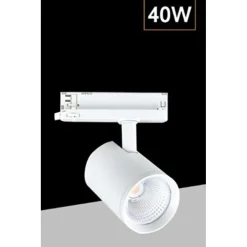 FARETTO LED PER BINARIO TRIFASE 40W LAMPADA ORIENTABILE LUCE NATURALE 4000K IP20 GD19C30
