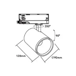 FARETTO LED PER BINARIO TRIFASE 40W LAMPADA ORIENTABILE LUCE NATURALE 4000K IP20 GD19C30