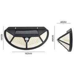 FARETTO LED 2PZ DA ESTERNO CON PANNELLO SOLARE SENSORE DI MOVIMENTO CREPUSCOLARE