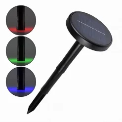 FARETTO LED RGB SOLARE PICCHETTO RICARICABILE IMPERMEABILE ESTERNI IP65 FY-RGB