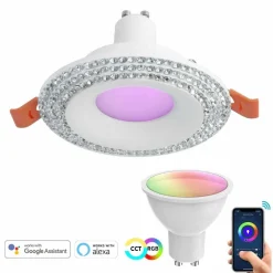 FARETTO LED SMART INCASSO TONDO BRILLANTINI GU10 WIFI RGB CCT ALEXA GOOGLE 65MM