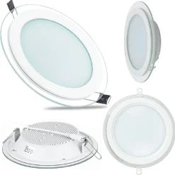 FARETTO LED TONDO DA INCASSO BIANCO IN VETRO TRASPARENTE DA 12W LUCE BIANCO