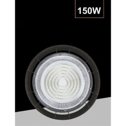 FARETTO LED UFO LAMPADA A SOSPENSIONE 150 WATT IP65 LUCE NATURALE 4000K HE-150W