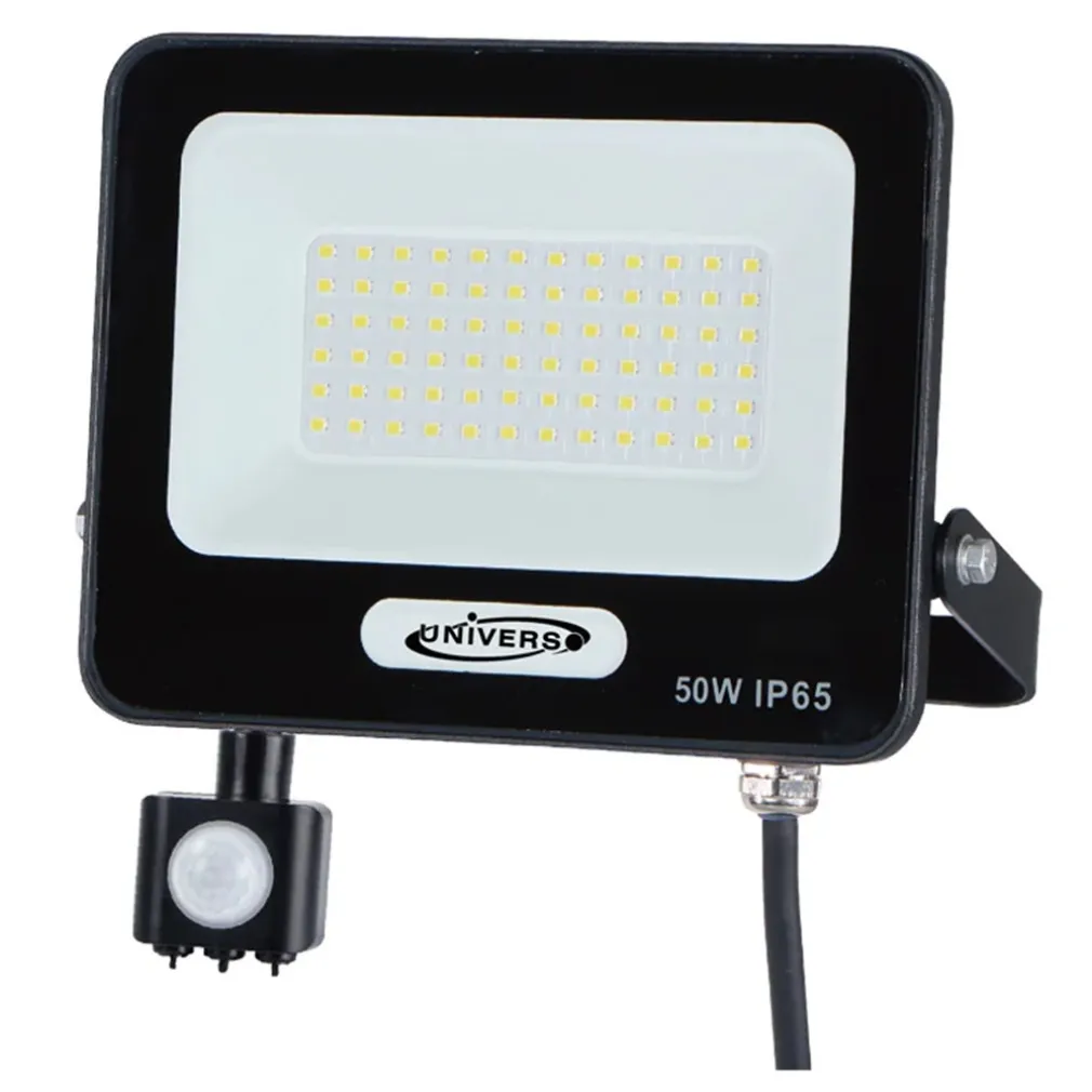 FARETTO LED 50W CON SENSORE MOVIMENTO PROIETTORE DA ESTERNO LUCE 6500K IP65 EK05-SEN-50