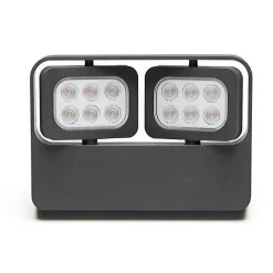 FARETTO LED 12W DOPPIO DIFFUSORE ORIENTABILE FARO STAFFA IP65 LUCE ESTERNI GIARDINO
