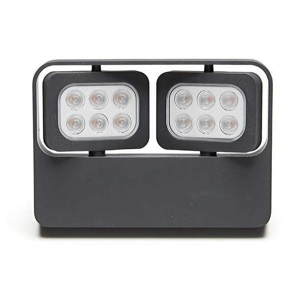 FARETTO LED 12W DOPPIO DIFFUSORE ORIENTABILE FARO STAFFA IP65 LUCE ESTERNI GIARDINO