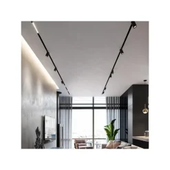 FARETTO LED 14W NERO MAGNETICO PER BINARIO MONOFASE 48V LUCE 3000K 4000K COB-14W