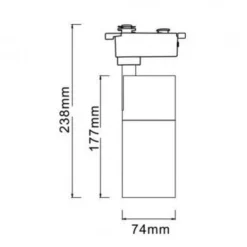 FARETTO LED 15W ORIENTABILE PER BINARIO MONOFASE DIREZIONABILE CCT SWITCH IP20 FM-15W-3C