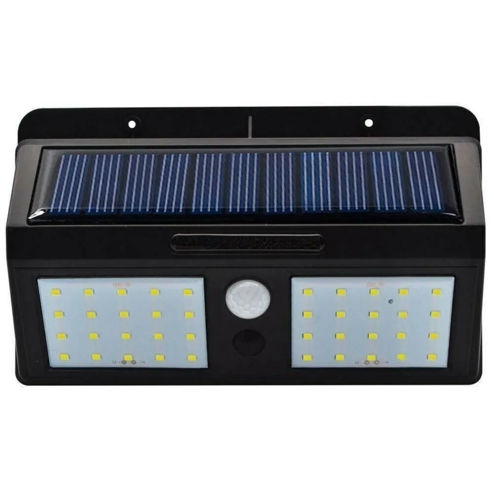 FARETTO LUCE 40 LED PANNELLO SOLARE RICARICABILE SENSORE DI MOVIMENTO