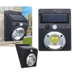 FARETTO LUCE LED COB PANNELLO SOLARE RICARICABILE SENSORE DI MOVIMENTO PIR