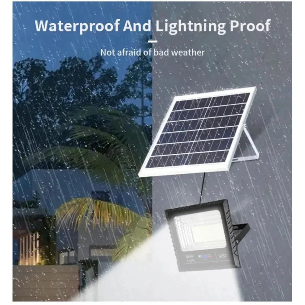 FARETTO LUCE SOLARE CON PANNELLO FOTOVOLTAICO 300 W IP65 IMPERMEABILE TELECOMANDO