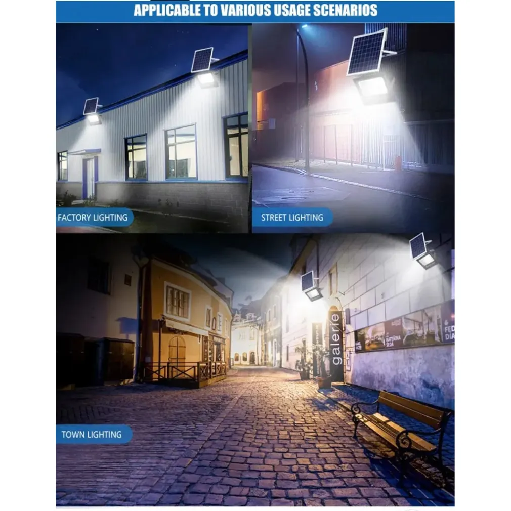 FARETTO LUCE SOLARE CON PANNELLO FOTOVOLTAICO 300 W IP65 IMPERMEABILE TELECOMANDO