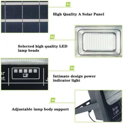 FARETTO LUCE SOLARE CON PANNELLO FOTOVOLTAICO 300 W IP65 IMPERMEABILE TELECOMANDO