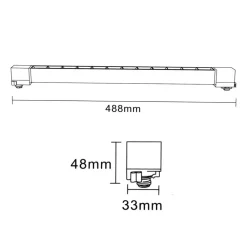 FARETTO ORIENTABILE BINARIO 26 W 12LED BIANCO NERO LUCE 3000K 6500K 4000K PST-47