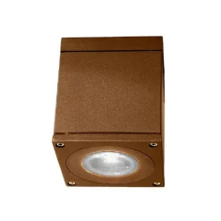 FARETTO PLAFONIERA SOFFITTO LED GU10 LAMPADA QUADRATA ESTERNO IMPERMEABILE CORTEN