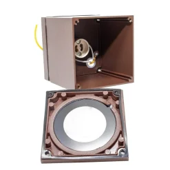 FARETTO PLAFONIERA SOFFITTO LED GU10 LAMPADA QUADRATA ESTERNO IMPERMEABILE CORTEN