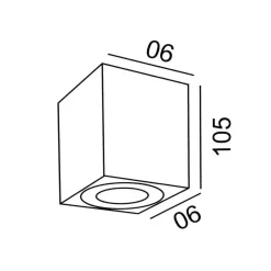 FARETTO PLAFONIERA SOFFITTO LED GU10 LAMPADA QUADRATA ESTERNO IMPERMEABILE CORTEN