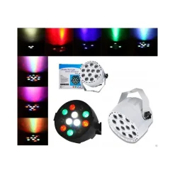 FARETTO PROIETTORE EFFETTO LUCE DMX 512 FLAT PAR LIGHT RGBW 12 LED 30W