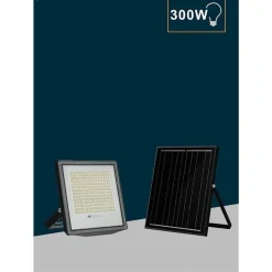 FARETTO PROIETTORE PANNELLO SOLARE LED IP66 300W LUCE 4000K 6500K SFL516-300W-G