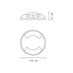 FARETTO SEGNAPASSI LED CALPESTABILE RADENTE LUCE NATURALE IP65 3W DOPPIO FASCIO