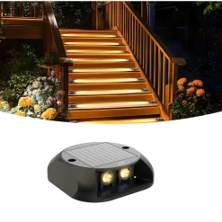 FARETTO SEGNAPASSO CON PANNELLO SOLARE 0.4W LUCE LED CALDA 3000K IP54 NERO ZQ-LJD-001
