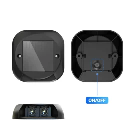 FARETTO SEGNAPASSO CON PANNELLO SOLARE 0.4W LUCE LED CALDA 3000K IP54 NERO ZQ-LJD-001