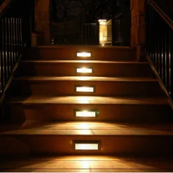 FARETTO SEGNAPASSO DA INCASSO PER ESTERNO IP65 CON ATTACCO E27 LED RETTANGOLARE